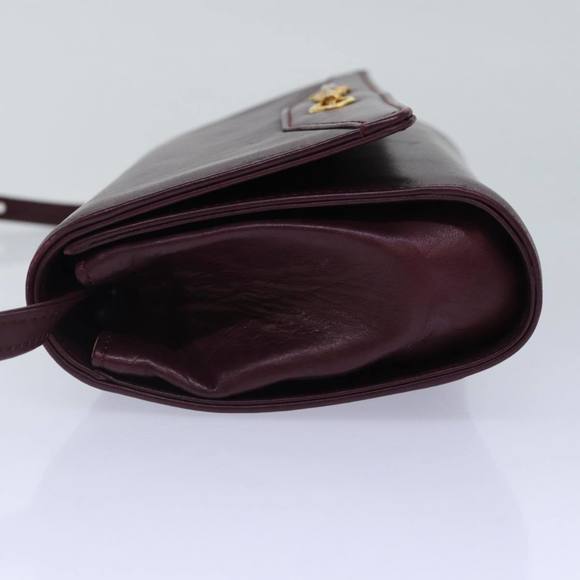 CELINE Chain Shoulder Bag Leather 2way Bordeaux Auth 87001 - Picture 3 of 16